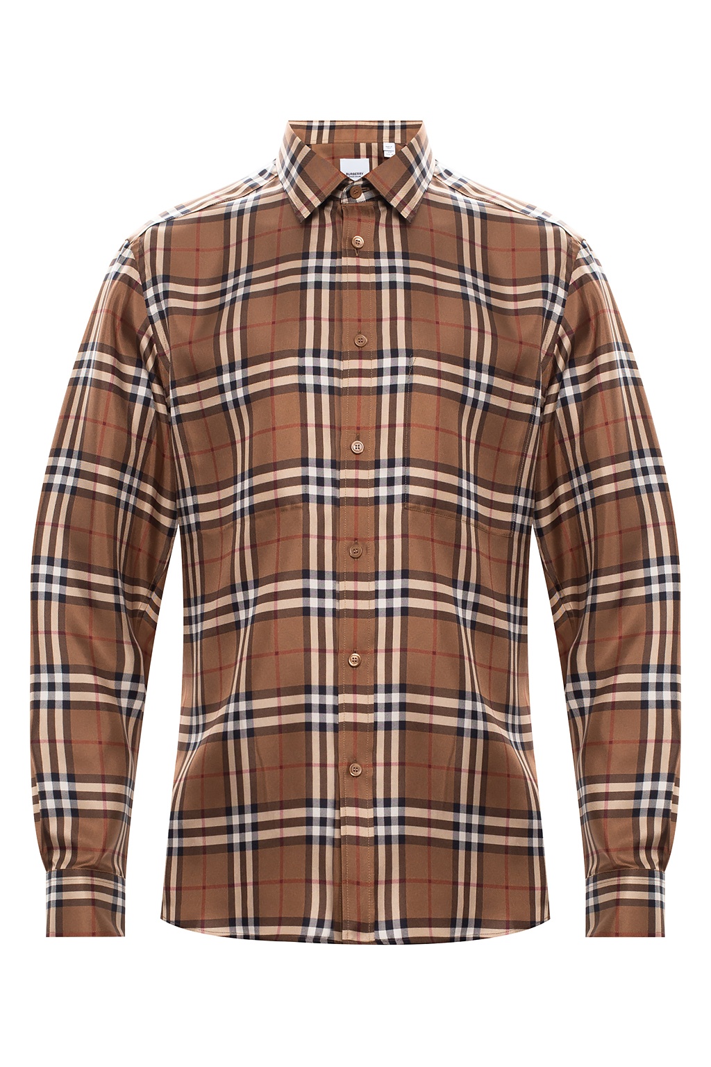Tシャツ・カットソー Burberry FW24 SHIRT WITH CHECK PATTERN (8095342 C1202) Burberry check-pattern Cotton Shirt | Red | FARFETCH